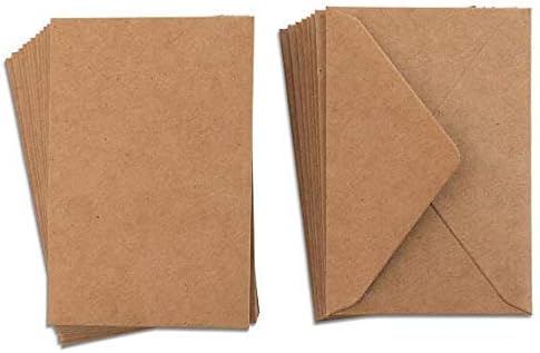 Kraft Mini Envelopes Brown Kraft Gummed Envelopes for Gift Cards and Business Cards (4"x2.75" 60 Pack)