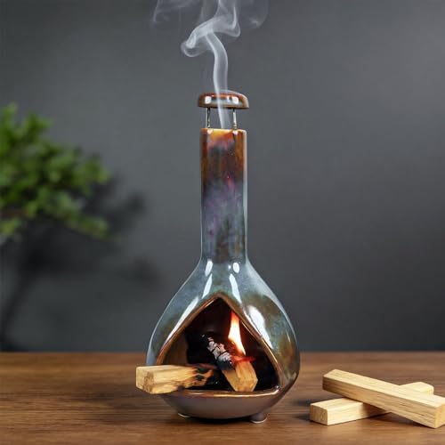 Handmade Ceramic Sage Holder, Mini Chiminea Sage Burning Smudging Bowl by MOUGIGI