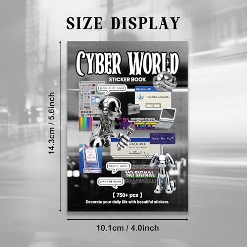 Y2K Cybercore Sticker Book, 750+ Retro Aesthetic Designs - Image 2