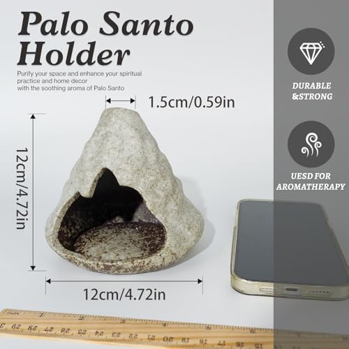 MOUGIGI Pure White Zongzi Palo Santo Holder,Elegant Sage Cone Incense Dish - Image 2