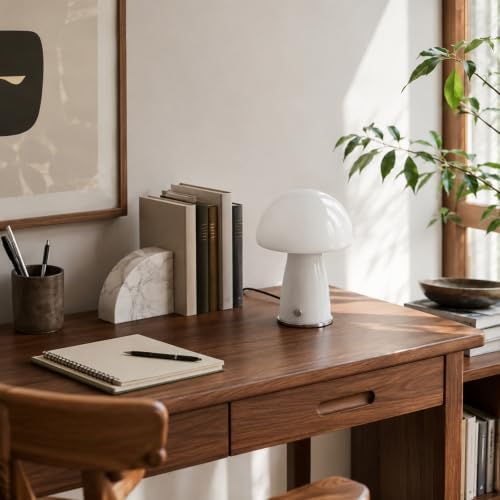 White Small Mushroom Table Lamp Suit for Bedroom and Nightstand - Image 5