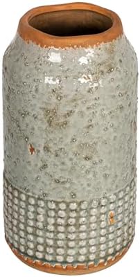 Creative Co-Op Round Terra-Cotta Hobnail Planter Vase with Heavily Distressed Finish, Grey by Unknown