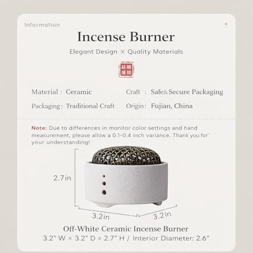 Zen Incense Burner, Minimalist Ceramic Incense Holder for Cone, Coil Incense for Yoga, SPA, Meditation - Image 5