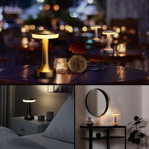 O'Bright Dome Cordless Rechargeable LED Mushroom Table Lamp, Piano White - Image 5