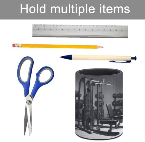 PU Leather Round Pencil Holder Gym Equipment Pen Holder - Image 5