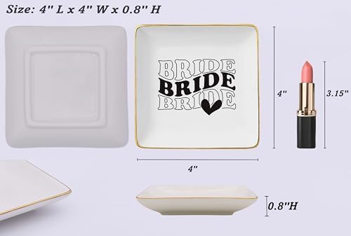 NZY Future Mrs.-Funny Engagement Gift for Bride-Bride to Be-Newly Engaged-Bridal Shower Gifts for Her-Bachelorette Party Gifts for Women-Wedding-Ceramic Jewelry Tray Trinket Holder Ring Dish - Image 5