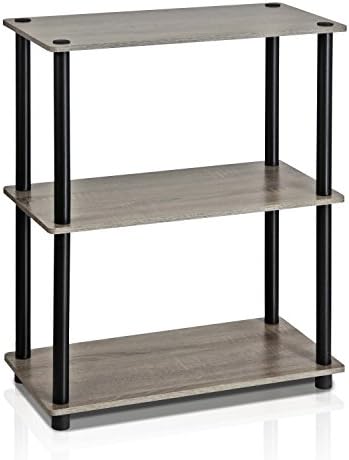 Furinno TURN-N-TUBE Storage Shelves, 3-Tier Book Shelf, Corner Shelf, Toolless Open Shelves, for Organization and Storage, Living Room, Garage, Home Office, French Oak - Image 6