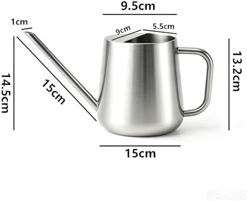 Watering Can for Indoor & Outdoor Plants, 35 oz/1000ml Watering Can with Metal Handle, Stainless Steel Garden Long Spout Watering Pot for Indoor House Plants Bonsai Flower Decorative - Image 3