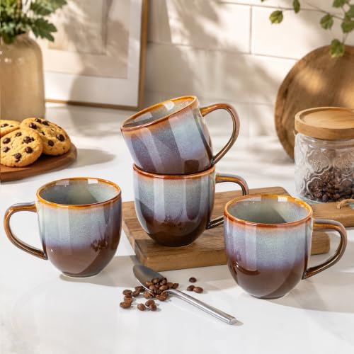 theterra Ceramic Coffee Mugs Set of 6, 12 oz Coffee Cups with Handle - Image 4