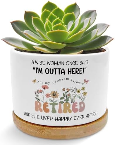 Retirement Gifts for Women Planter Pots by Unknown
