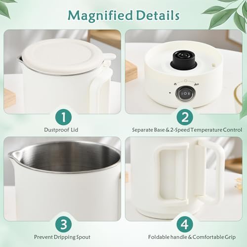 AOTOIE Wax Melter Kit for Candle Making, Large Candle Melting Pot, DIY Candle Making Supplies for Woman, Included Candle Wicks, Wick Stickers, Centering Device, Stirring Spoon, Mothers Day Gifts - Image 3
