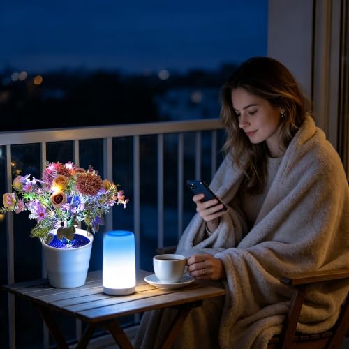 Artificial Pink Flower Night Light Bedroom Wedding Party Coffee Decor - Image 3