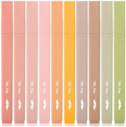 Mr. Pen- Aesthetic Highlighters No Bleed, 10 Pack, Assorted Colors | Chisel Tip, Cute Highlighters Assorted Colors for Journaling, Highlighting, Underlining, Fast Dry, Back to School Supplies by MrPen