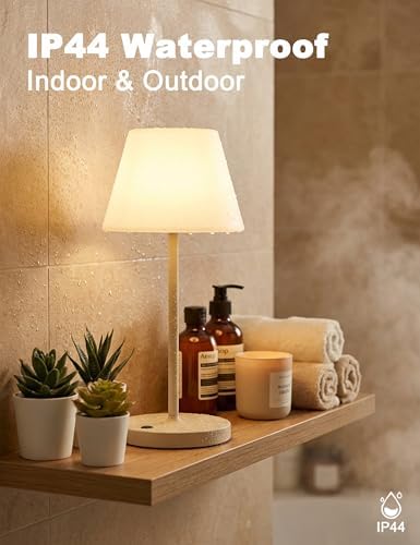 WEILAILUX Small Outdoor Table Lamp, Shower Lamp Waterproof (Mini Khaki) - Image 3