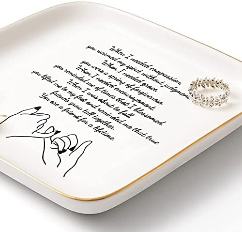 Best Friend Birthday Gifts for Women, Friendship Ceramic Jewelry Dish - Image 4