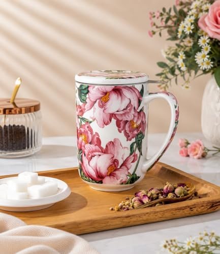 AmorArc Tea Cup With Infuser and Lid, 18oz Loose Leaf Tea Mug With Steeper - Image 4