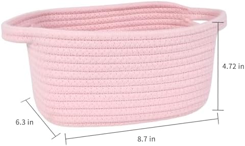ABenkle Small Storage Basket, Mini Woven Basket, Cute Cotton Rope Basket for Shelves, Boho Decorative Toy Storage Bin Gift Basket - Image 2