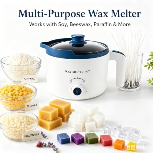 Ksedcon Electric Wax Melting Pot for Candle Making with Thermometer, Wicks - Image 6