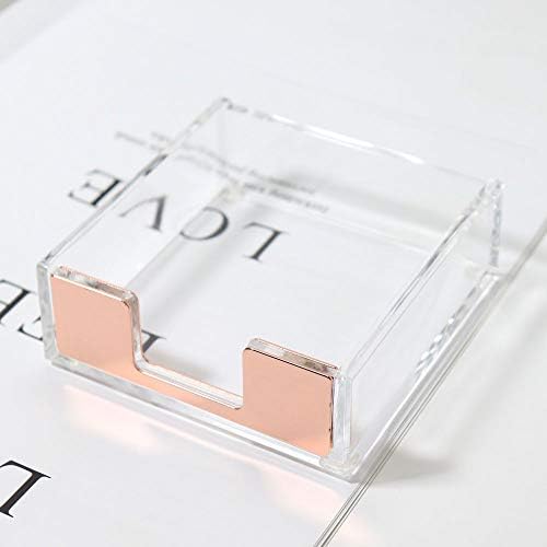 MultiBey Rose Gold Sticky Note Holder Clear Acrylic Memo Pad Dispenser - Image 3