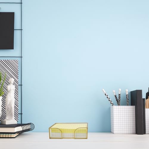 Sticky Note Holder Glass Post It Note Dispenser, 4 x 6 Inch Gold Sticky Note Dispenser, Stylish Post It Holder for Desk Home Office Decor - Image 3
