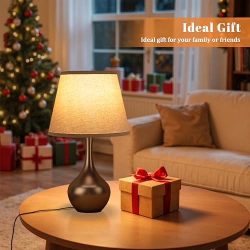 16.1" Touch Table Lamp for Nightstand, 3 Way Dimmable Small Bedroom Lamp - Image 4