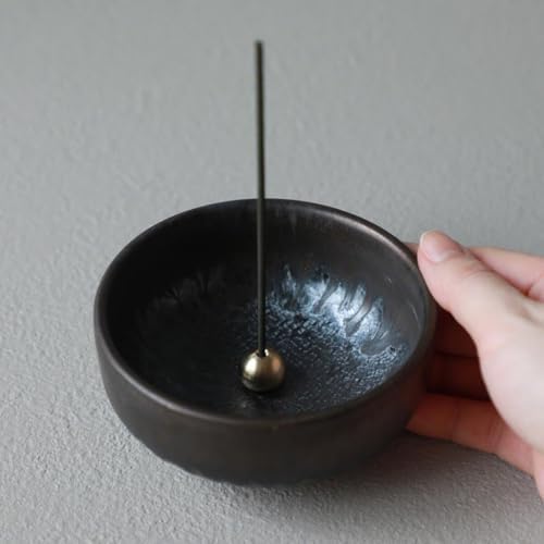 Asayu Japan Zen Incense Holder, 3.9in (100mm) Ceramic Incense Bowl - Image 5