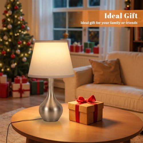 16.1" Touch Table Lamp for Nightstand, 3 Way Dimmable Small Bedroom Lamp - Image 2
