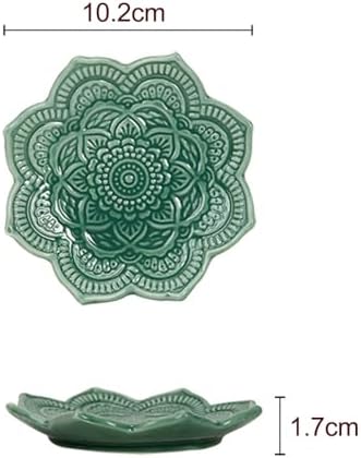 4" Datura Flower Ceramic Jewelry Dish, Ring Tray for Women(Azure) - Image 2