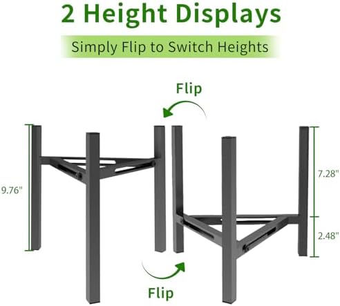 Airpark Plant Stand Indoor, Adjustable Metal Modern Plant Stands, Heavy Duty Stable Plant Pot Flower Holder Indoor Outdoor Corner, Fit 7 8 9 10 11 12 inch Pots, Black (Pot & Plant Not Included) - Image 4