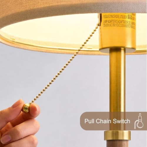 Wood Table Lamps 22" Mid Century Modern Lamps for Bedroom Living Room Lamps - Image 3