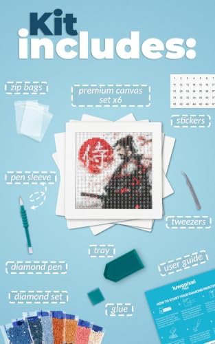 LuwoArte 6 Pack Diamond Painting Kits for Adults – Japanese Style Diamond Art Kits – Full Drill DIY Paint Gem Art for Adults – Brilliant 5D Diamond Painting Kit – Relaxing Craft for Home Wall Décor - Image 2