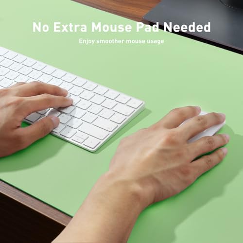 Aothia Leather Desk Pad Protector, Office Desk Mat, Large Mouse Pad, Non-Slip PU Leather Desk Blotter, Laptop Desk Pad, Waterproof Desk Writing Pad for Office and Home (48"x17", Foam Green) - Image 4