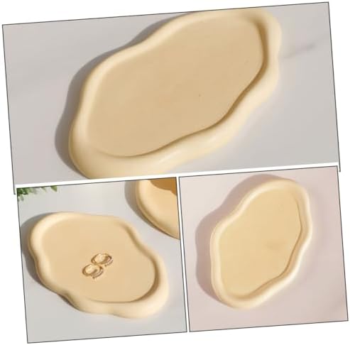 Happyyami Cloud Shape Jewelry Tray Ring Holder Ceramic Trinket Dish for Cosmetics Decorative Storage Organizer for Vanity and Bathroom - Image 4