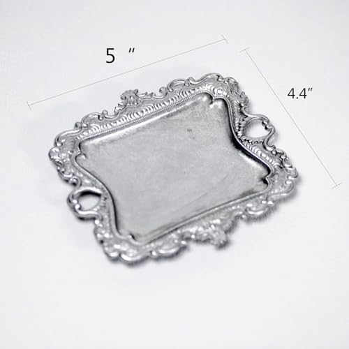 Funly mee Vintage Metal Sliver Jewelry Tray, Ring Holder - Image 2
