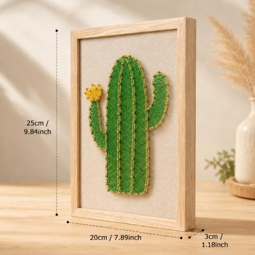 RM Studio DIY Cactus String Art Kit, Arts and Crafts for Adults Women Teen Girl, Handmade Funny Gift Art Project for Home Décor, Keepsake & Creative Crafts - Image 3