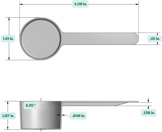 2 Tbsp (1 Oz. | 6 Tsp | 29.6 mL) Long Handle Scoop for Coffee, Protein Powder, Pet Food, Spices, Grains, Dry Goods – Food-Grade BPA-Free Plastic Measuring Spoon (Pack of 5)