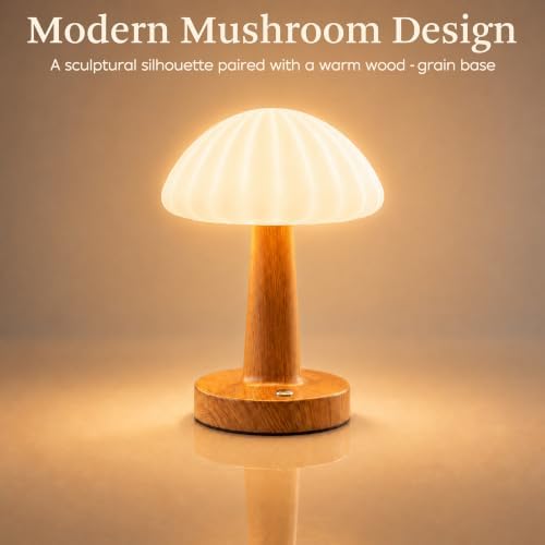 Outdoor Table Lamp, Mushroom Shape, Rechargeable, Waterproof - Image 3
