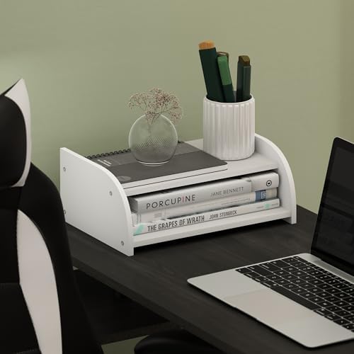 Furinno Classic 2-Tier Monitor Riser, Desk Organizers, Plain White by Furinno-FitsYourSpaceFitsYourBudget