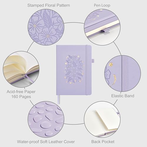 &And Per Se Lined Hardcover Notebook – A5 5.7"x8" College Ruled, 160 Pages, 100gsm Thick Paper – Aesthetic Journal for Women, Gift-Ready Planner, Everyday Writing Notebook (Lavender) - Image 2