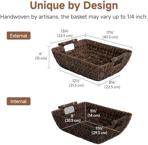 StorageWorks Wicker Baskets for Shelves, Large Organizer Basket - Image 2