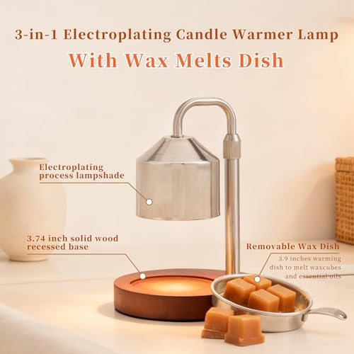 MOAFINA Chrome Candle Warmer Lamp with Timer,Height Adjustable Dimmable - Image 2