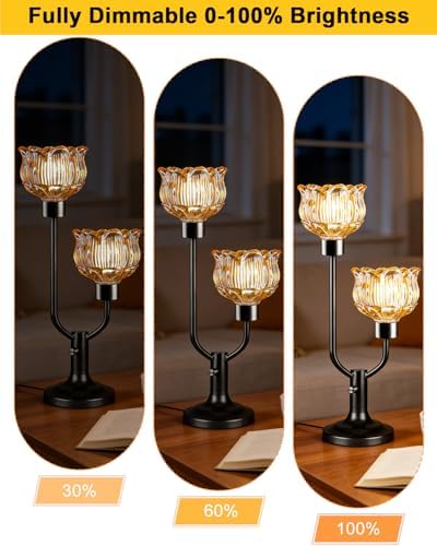 Lightdot Vintage Black Lamp Mid Century Modern Table Lamp Dimmable Gift - Image 4