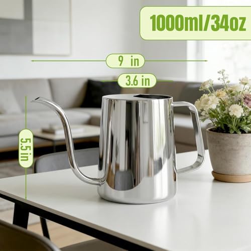 Plant Watering Can, 304 Stainless Steel Watering Can Indoor, 34 oz - Image 2
