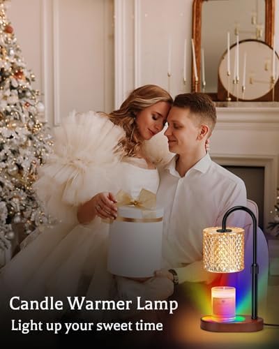 Engpure Candle Warmer Lamp with 8 Colors LED Changing and Timer Dimmer, Candle Warmer with RGB Model Height Adjustable for All Size Scented Candles with 2 Bulbs, Christmas Gift for Mom, Wife,Friends - Image 6