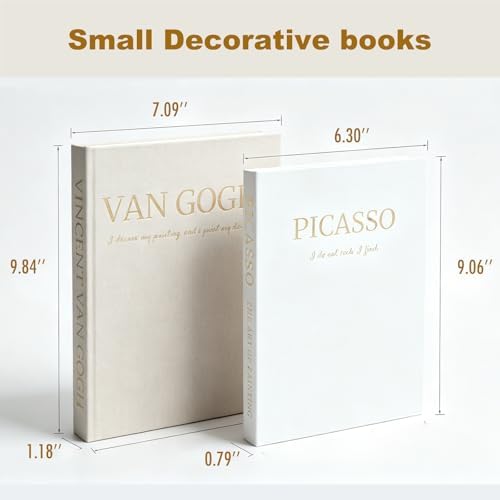 Small Faux Books（9.8' X 7'）- Set of 2 Linen Decorative Books for Coffee Table, Bookshelf or Mantle Decor - Hidden Storage Box for Remote, Photo & Tickets - Elegant Neutral Design Fits Any Home Decor - Image 5