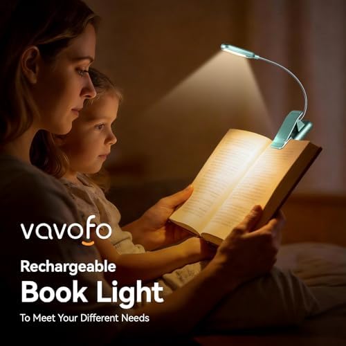 VAVOFO Rechargeable Reading Light, Clip on Book Light for Reading in Bed - Image 2