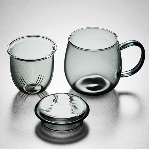 Glass Tea Cup with Infuser and Lid, 17.6oz/520ml Large Borosilicate Teacup, Clear Mug for Loose Leaf Tea, Blooming Tea, Tea Bags - Perfect Christmas or Birthday Gift for Men. - Image 6