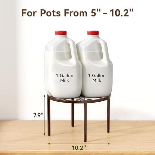 bussdis 1 PCS Plant Stand,-Heavy Duty Metal Stand Decorates Plants, Anti-Rust Flower Pot Stand, Round Plant Rack for Room Indoor and Outdoor Courtyard,Gardens, Brown. - Image 5