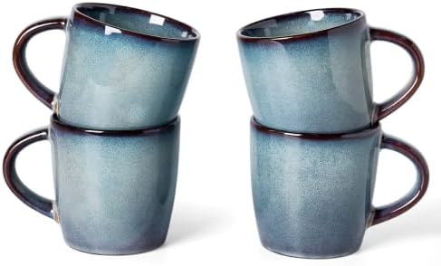 famiware Coffee Mugs Set of 4, Milkyway 13 oz Ceramic Cup Set with Handle by Famiware