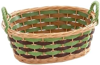 Kingwillow Oval Wicker Basket With Handle (Medium) by KINGWILLOW